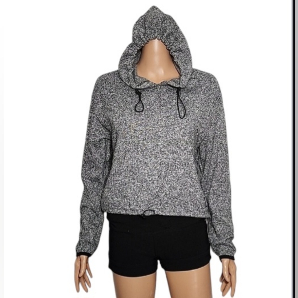 Victoria's Secret PINK Gray Hooded Crop Sweatshirt, Size S Small